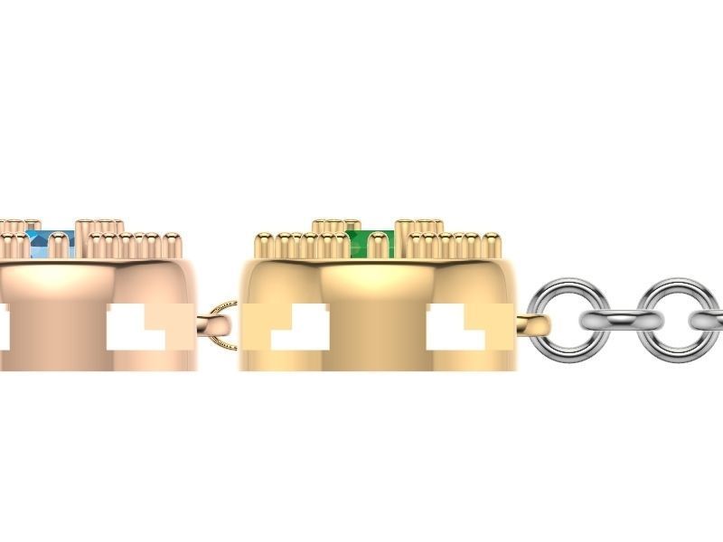 cushion cut bracelet stl verified 3D print model_16