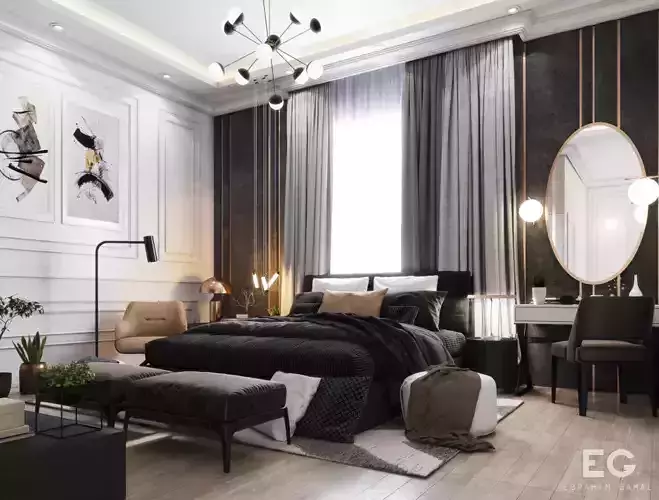 Modern master Bedroom 3D model