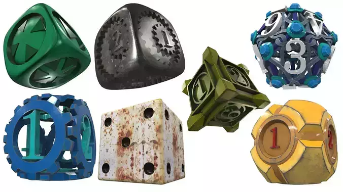 Dices play 3D Model Collection