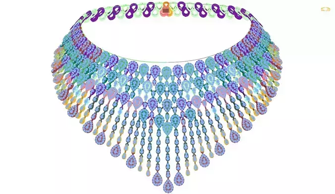 necklace made of colorful beads and crystals