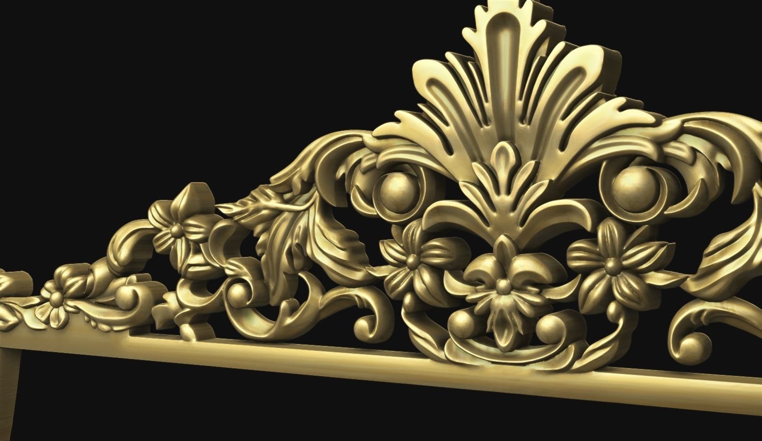 Luxury Bed Headboard for CNC Carving 3D print model_4
