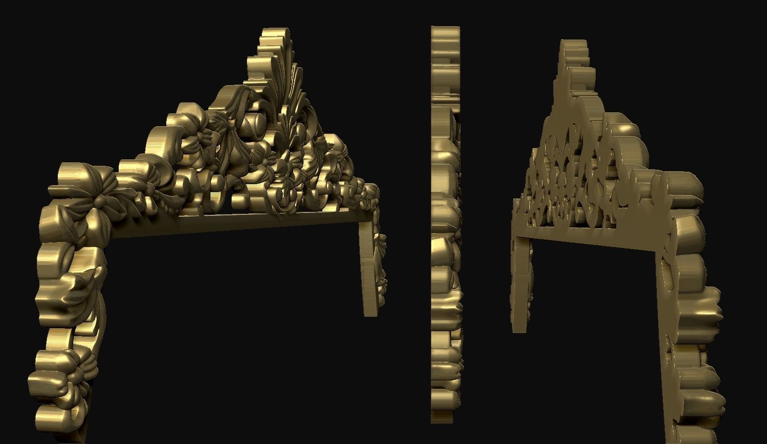 Luxury Bed Headboard for CNC Carving 3D print model_3