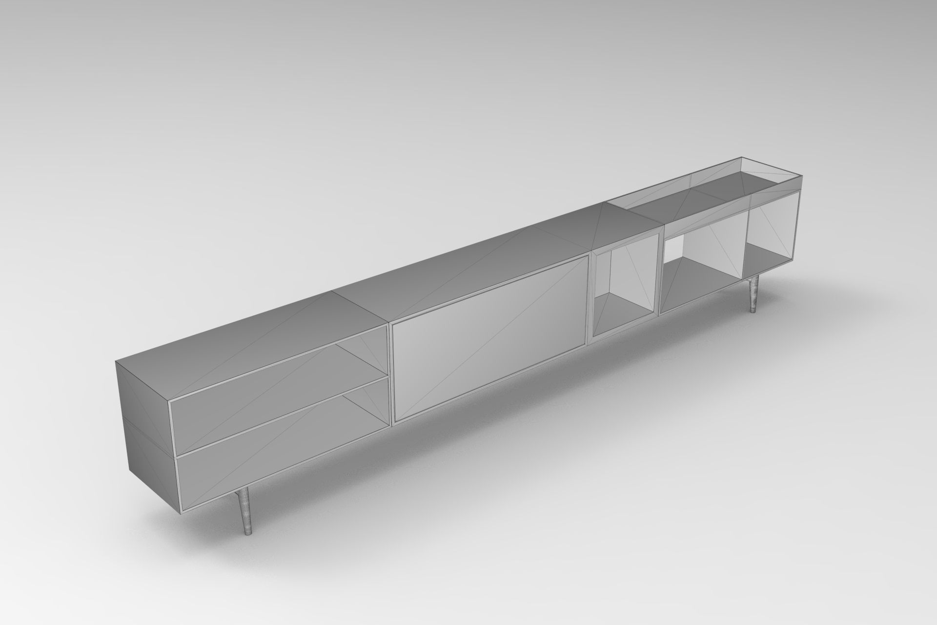 Jeremy Sideboard Low-poly 3D model_5