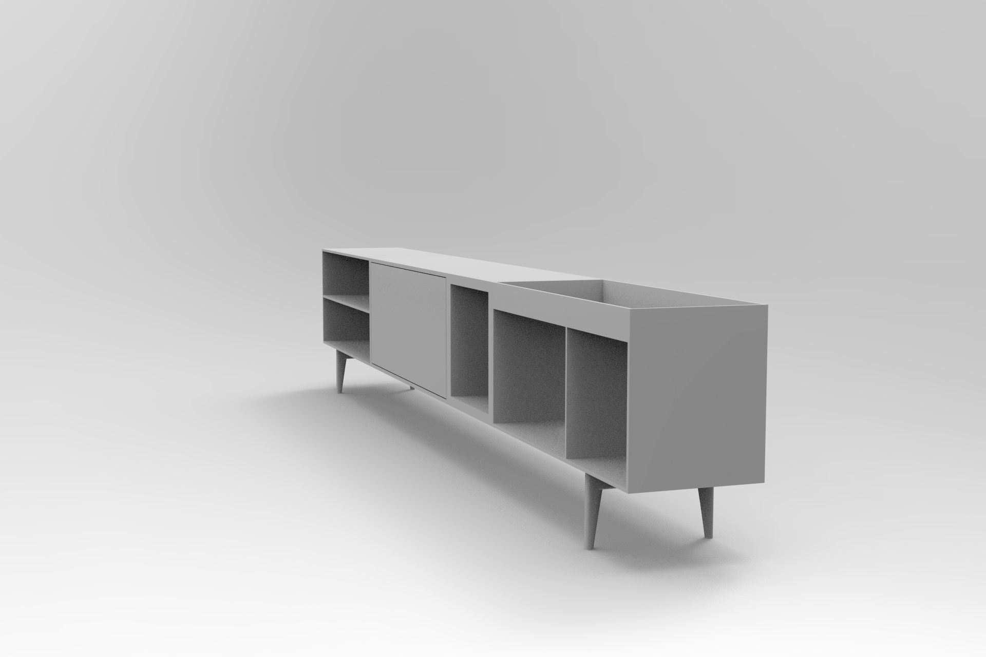Jeremy Sideboard Low-poly 3D model_7