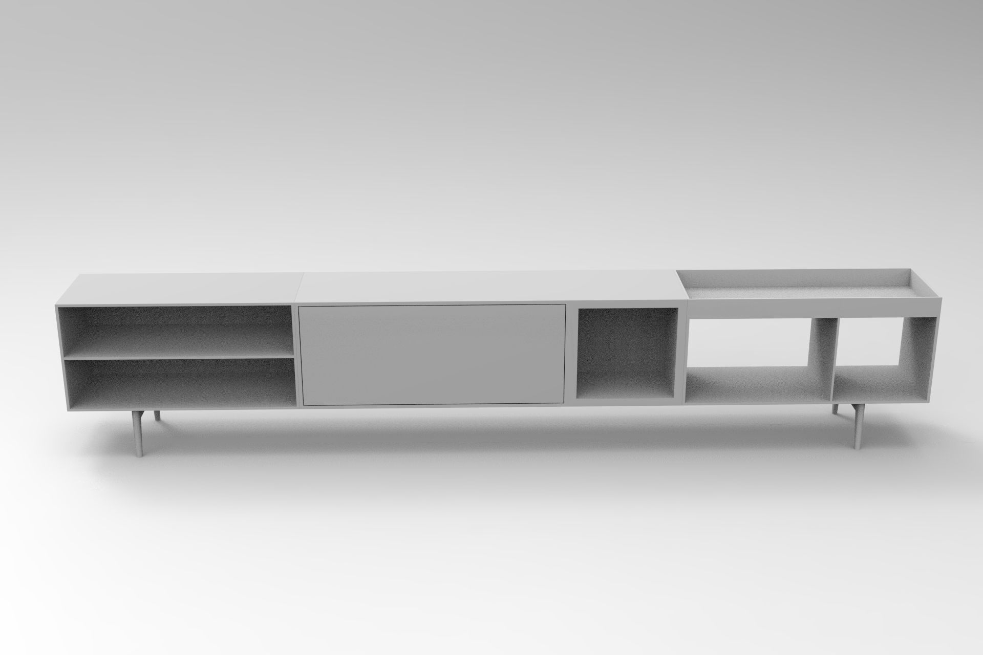 Jeremy Sideboard Low-poly 3D model_8