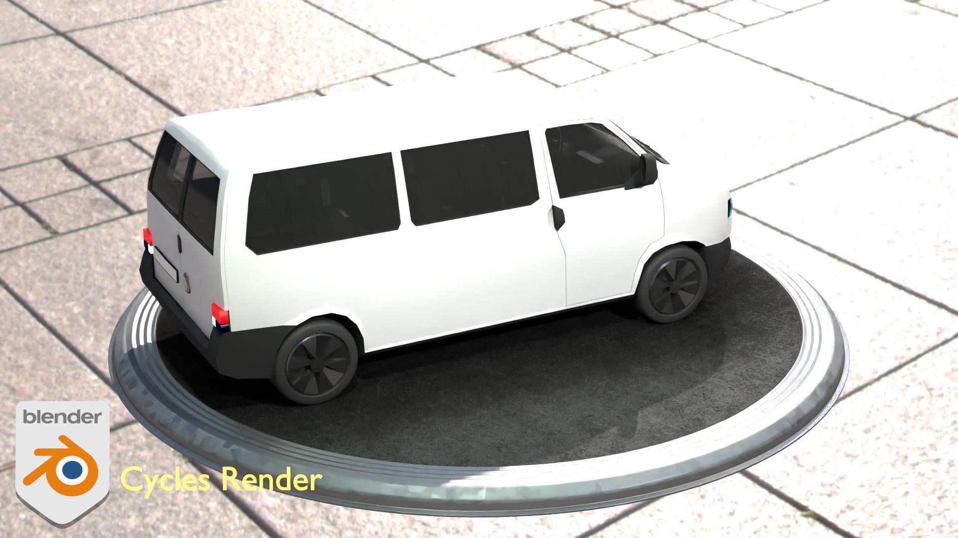 City Car 18 Utility Vehicles Minibus Type C White  Low-poly 3D model_79