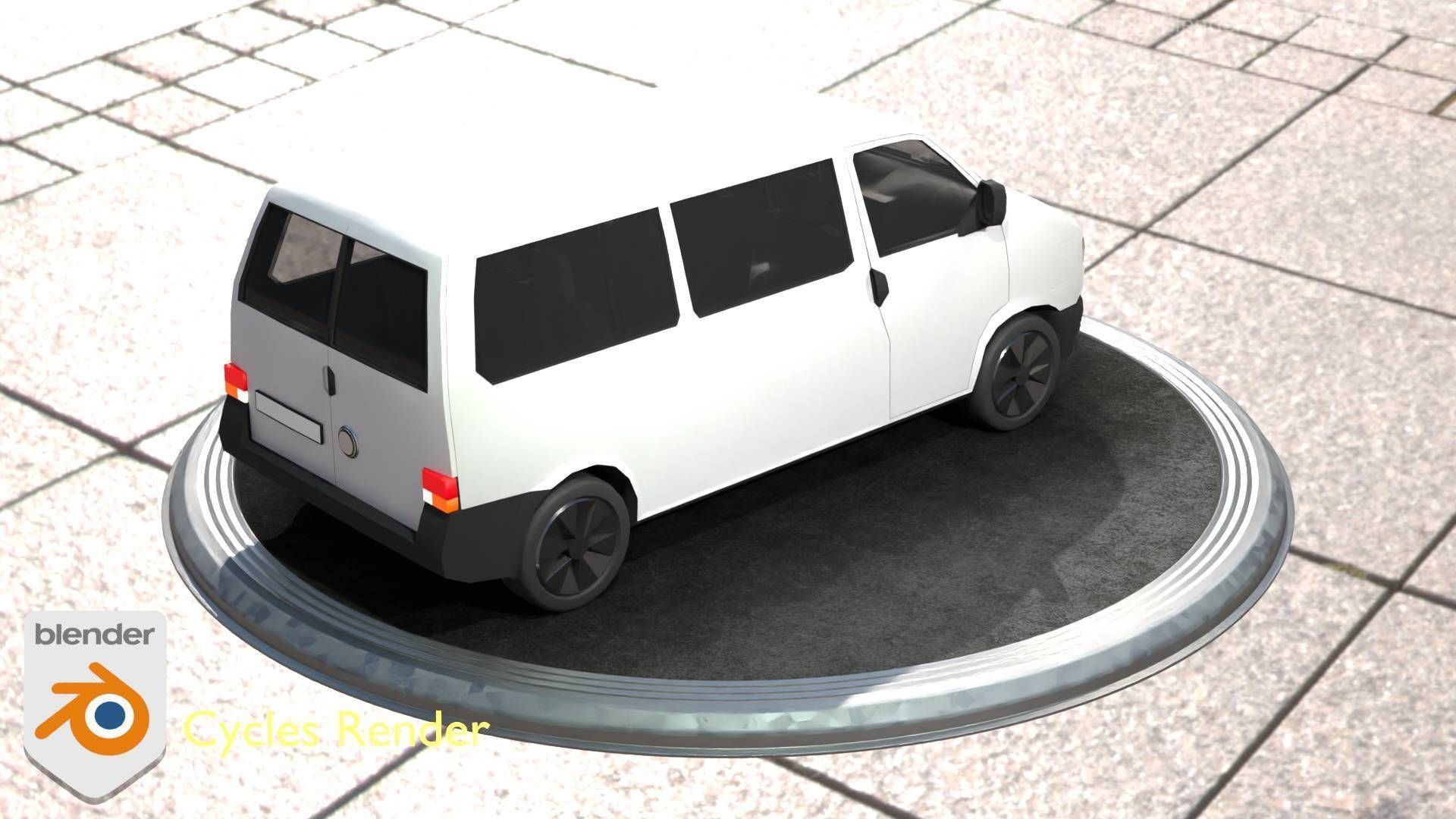 City Car 18 Utility Vehicles Minibus Type C White  Low-poly 3D model_26