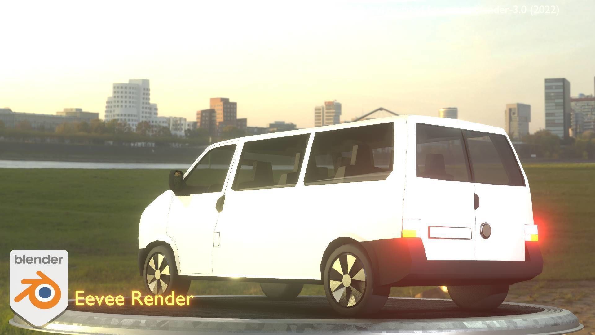 City Car 18 Utility Vehicles Minibus Type C White  Low-poly 3D model_63