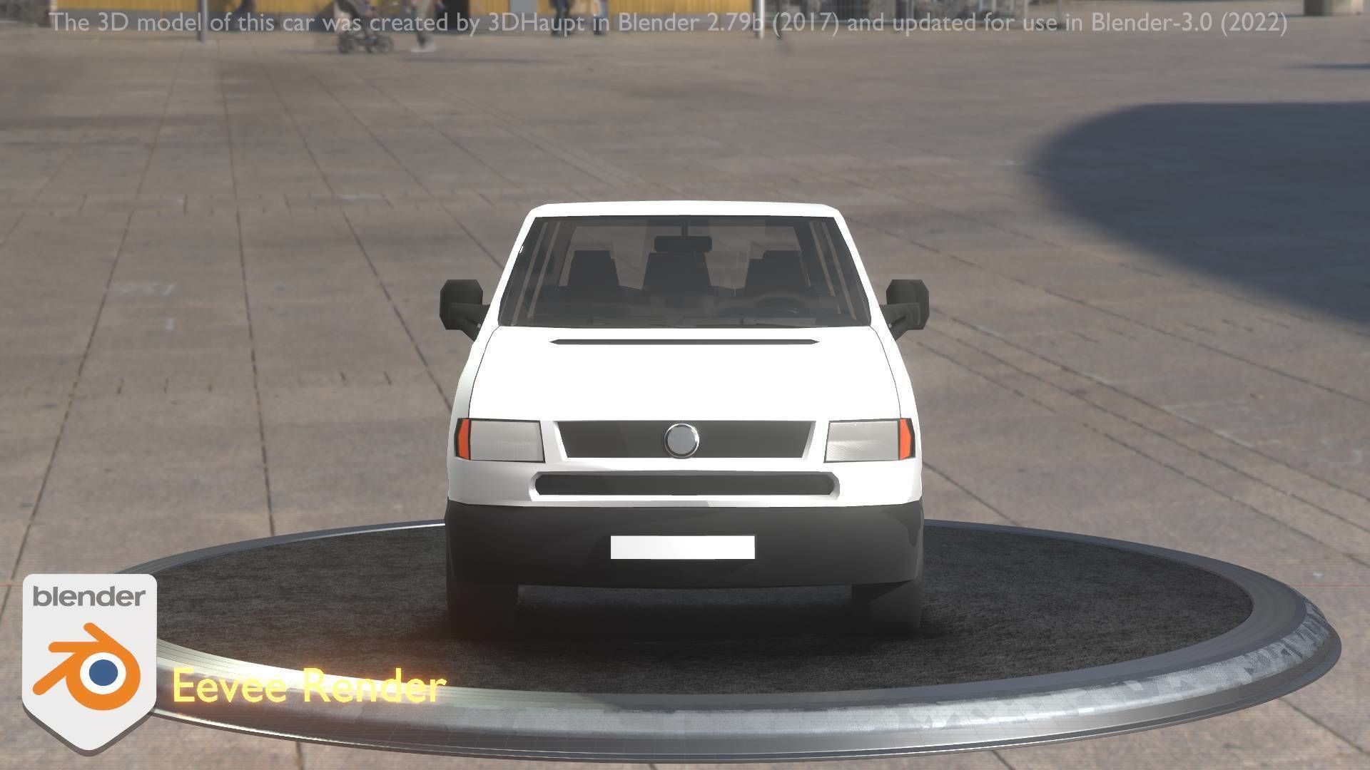 City Car 18 Utility Vehicles Minibus Type C White  Low-poly 3D model_4