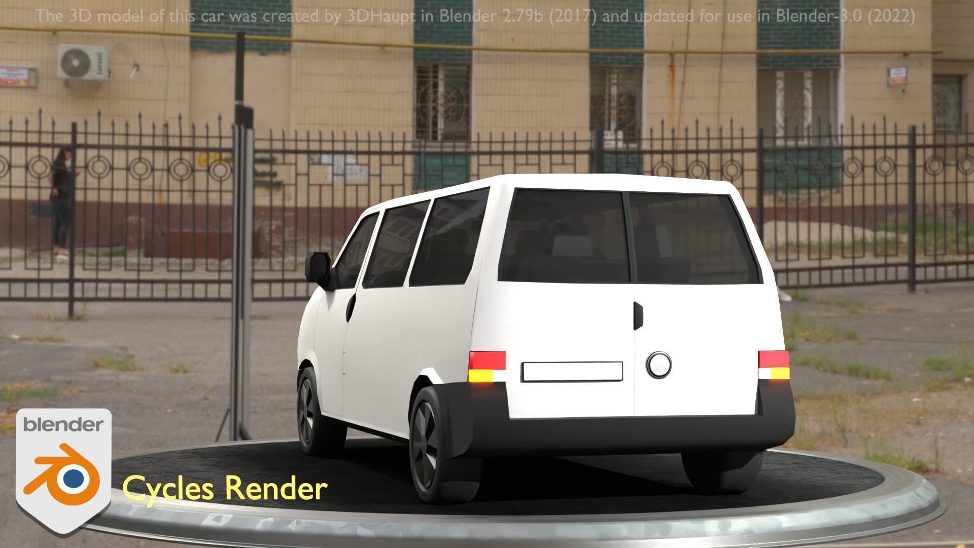City Car 18 Utility Vehicles Minibus Type C White  Low-poly 3D model_65