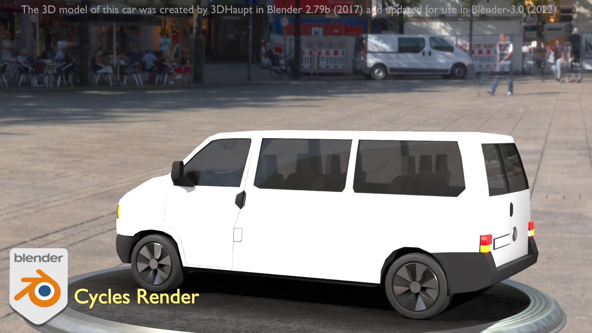 City Car 18 Utility Vehicles Minibus Type C White  Low-poly 3D model_64