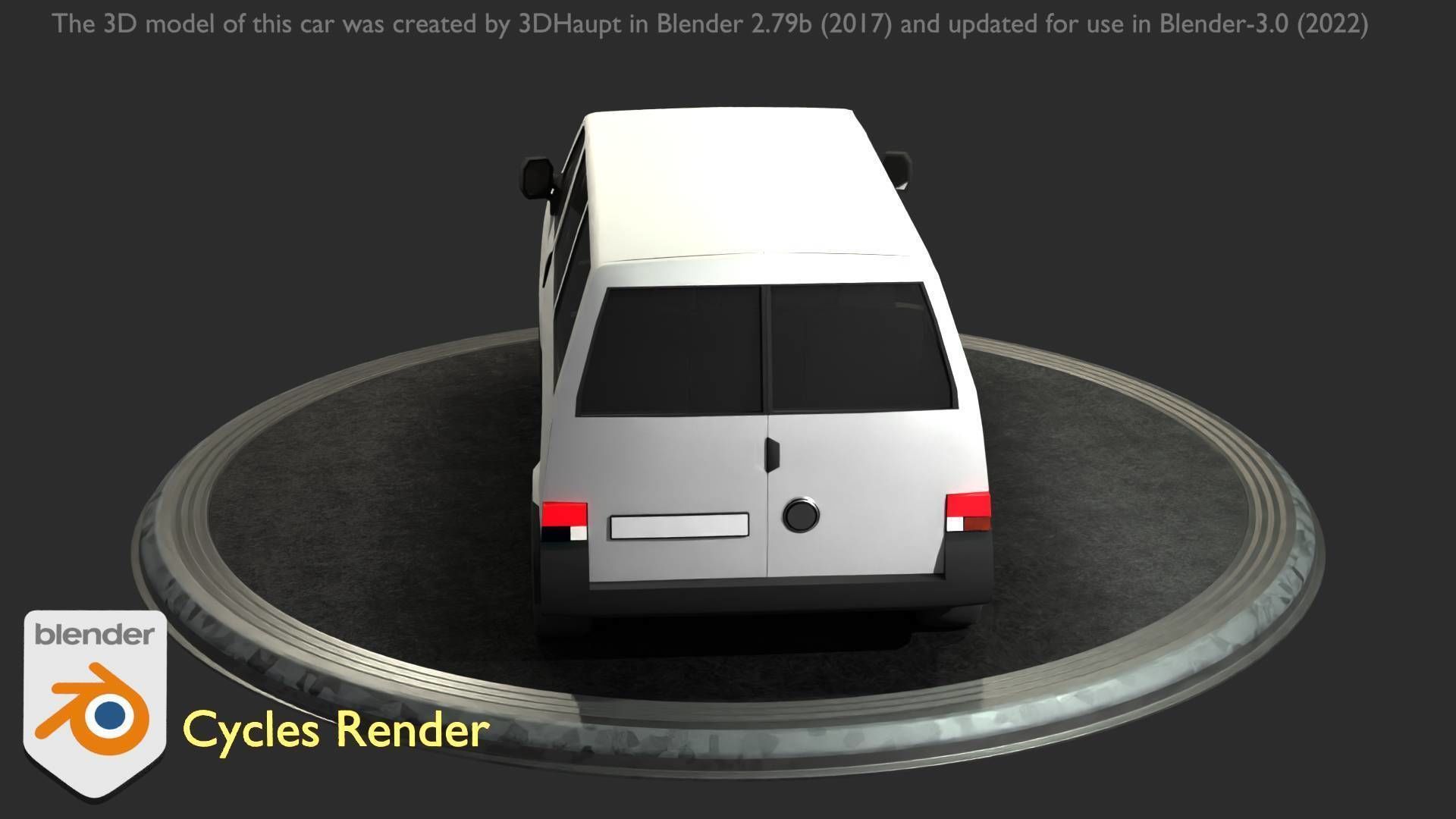 City Car 18 Utility Vehicles Minibus Type C White  Low-poly 3D model_43