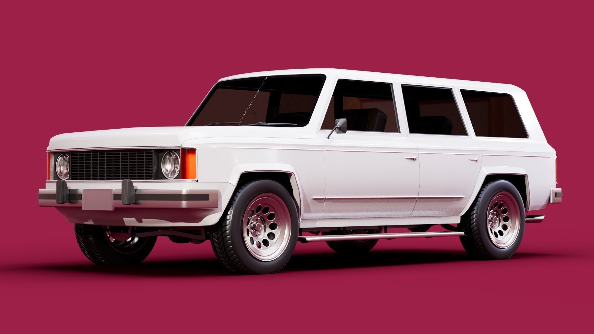 Generic 80s SUV Low-poly 3D model_6