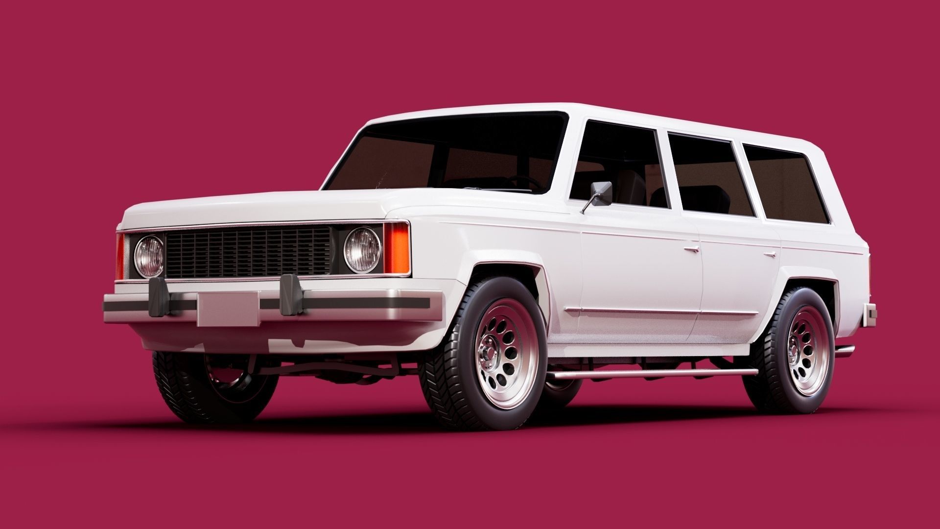Generic 80s SUV Low-poly 3D model_1