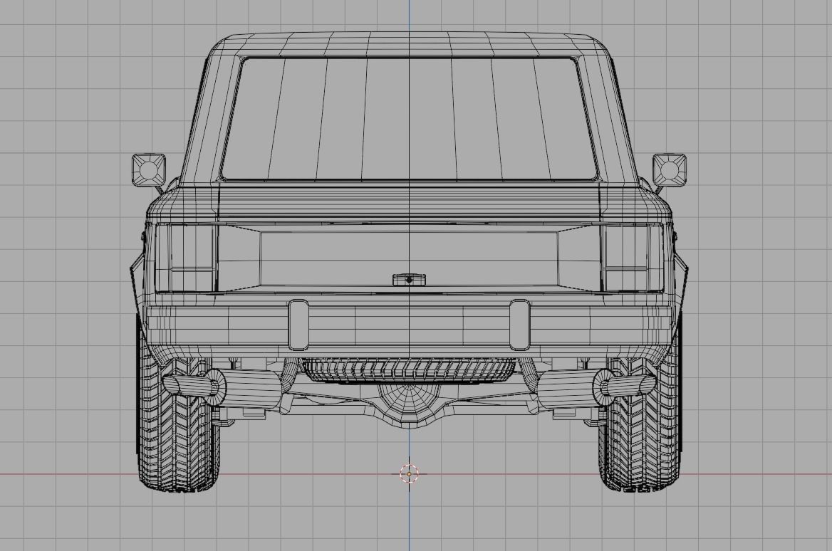 Generic 80s SUV Low-poly 3D model_19