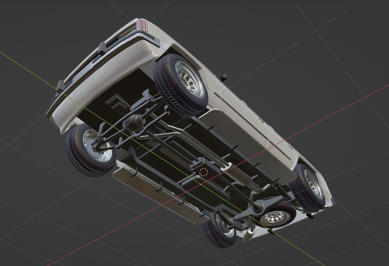 Generic 80s SUV Low-poly 3D model_9