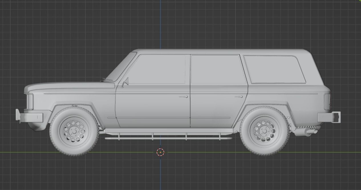 Generic 80s SUV Low-poly 3D model_12