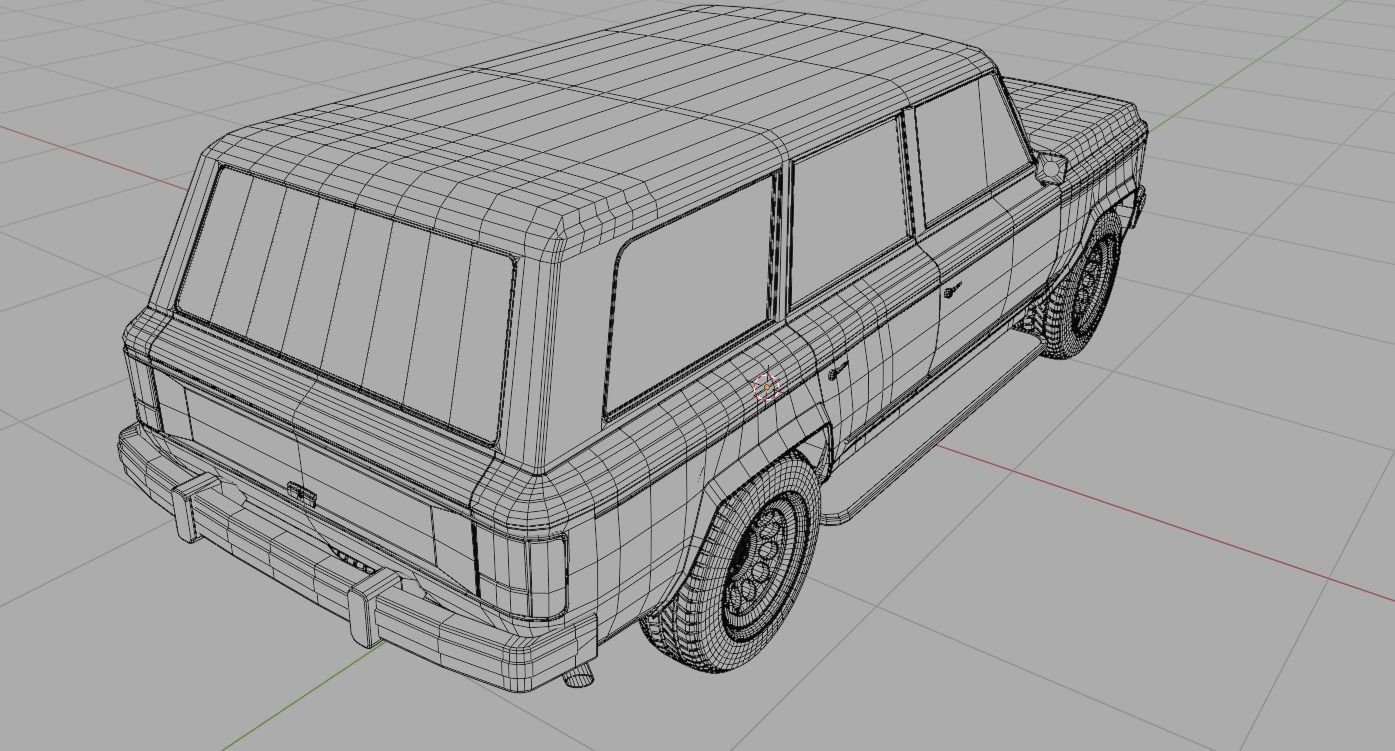 Generic 80s SUV Low-poly 3D model_16
