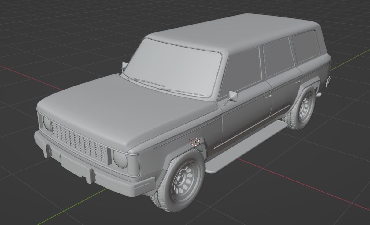 Generic 80s SUV Low-poly 3D model_10