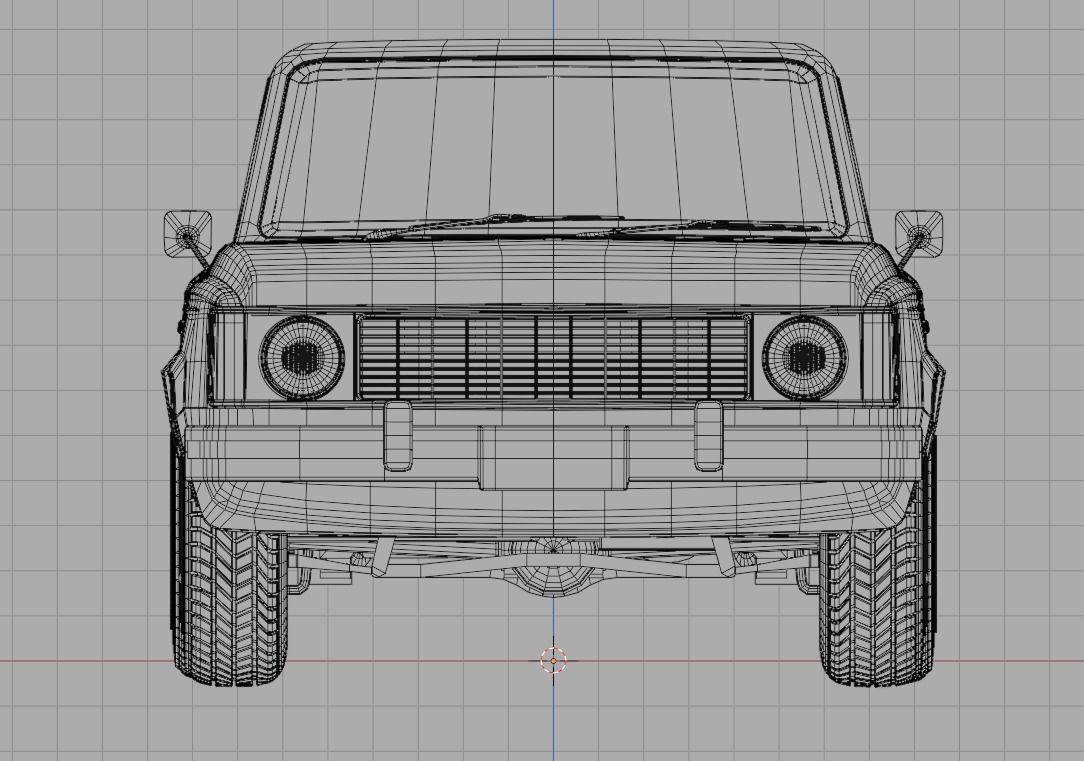 Generic 80s SUV Low-poly 3D model_18