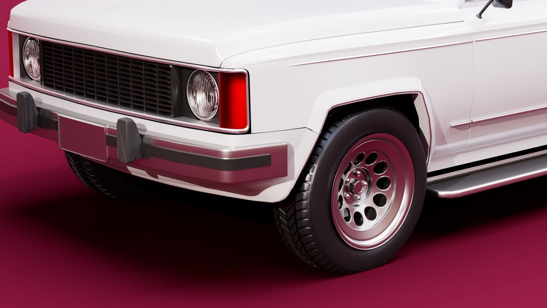 Generic 80s SUV Low-poly 3D model_8
