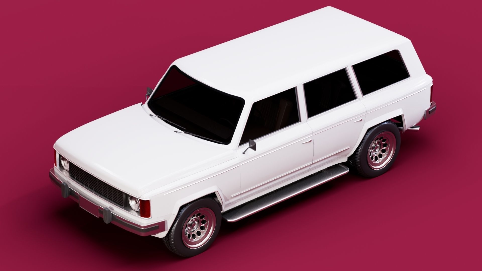Generic 80s SUV Low-poly 3D model_3