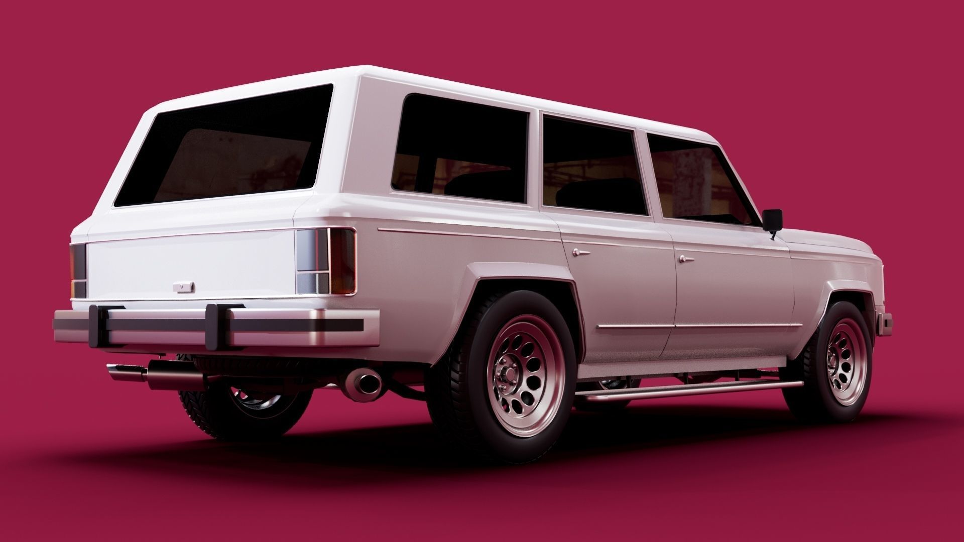 Generic 80s SUV Low-poly 3D model_7