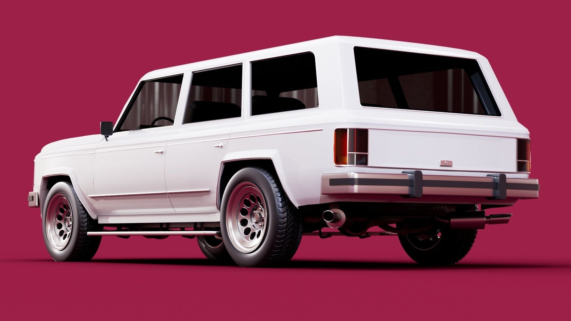 Generic 80s SUV Low-poly 3D model_5