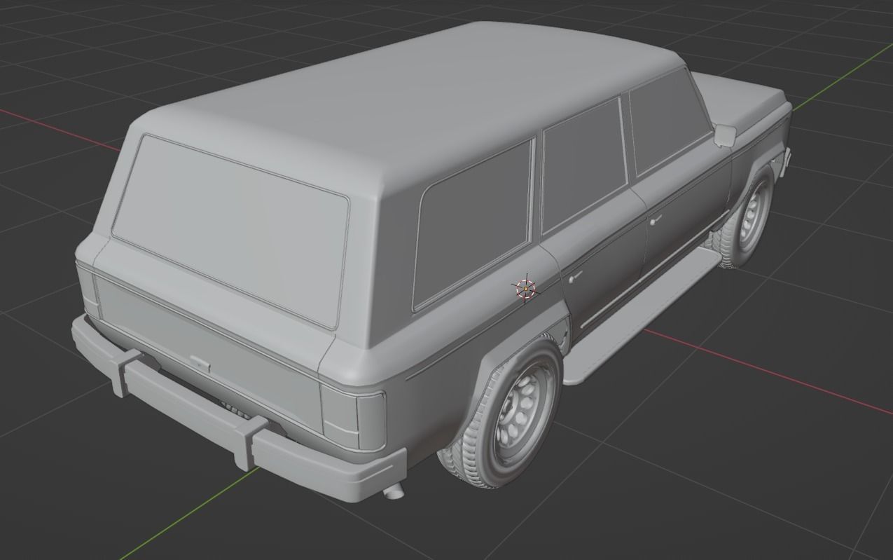 Generic 80s SUV Low-poly 3D model_11