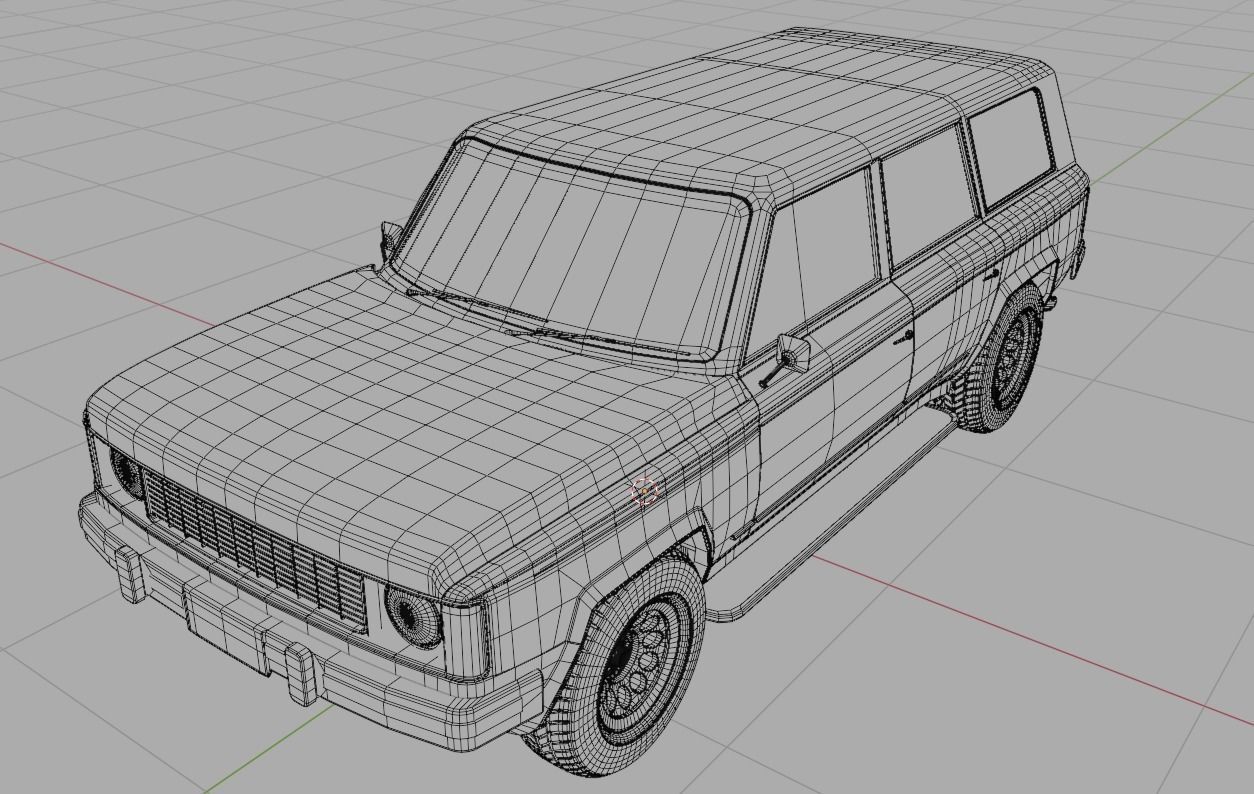 Generic 80s SUV Low-poly 3D model_15