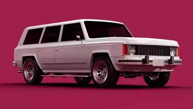 Generic 80s SUV Low-poly 3D model