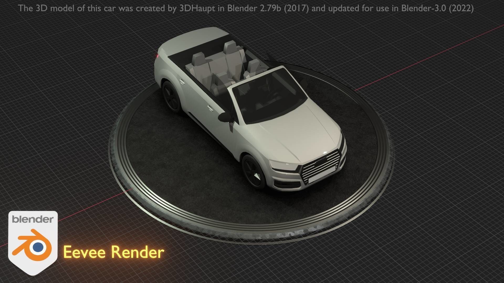 City Car 19 SUV Cabrio Open Type-B White Low-poly 3D model_12