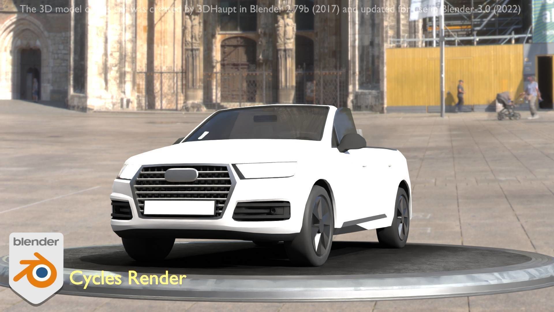 City Car 19 SUV Cabrio Open Type-B White Low-poly 3D model_66