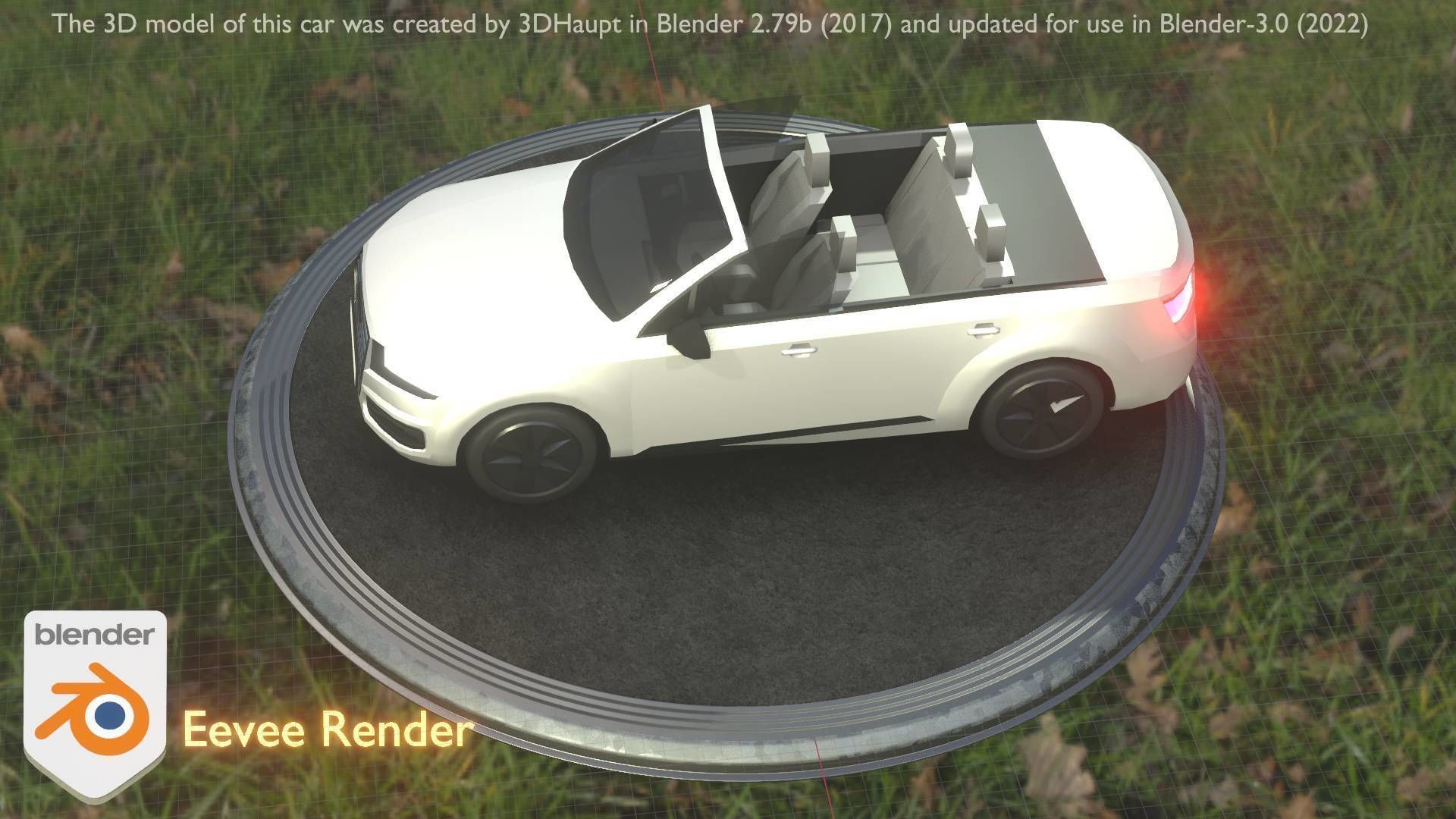 City Car 19 SUV Cabrio Open Type-B White Low-poly 3D model_85
