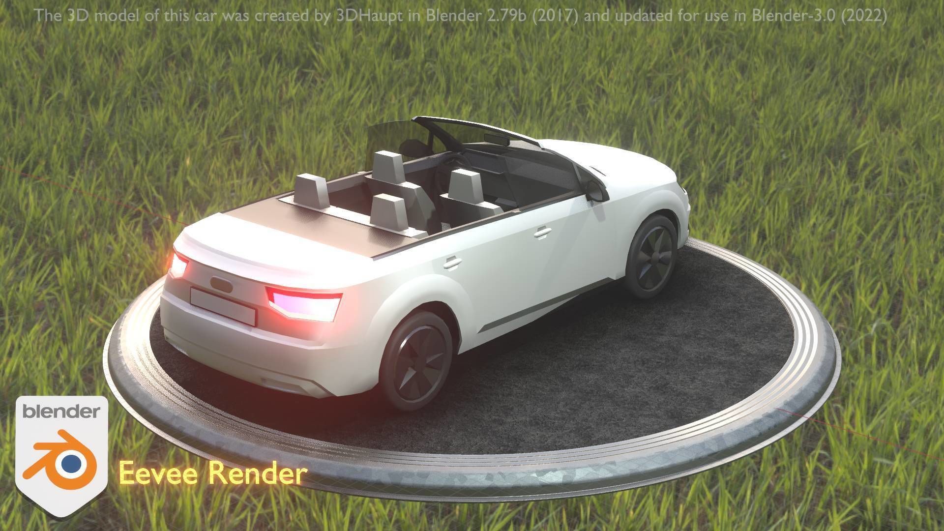 City Car 19 SUV Cabrio Open Type-B White Low-poly 3D model_77