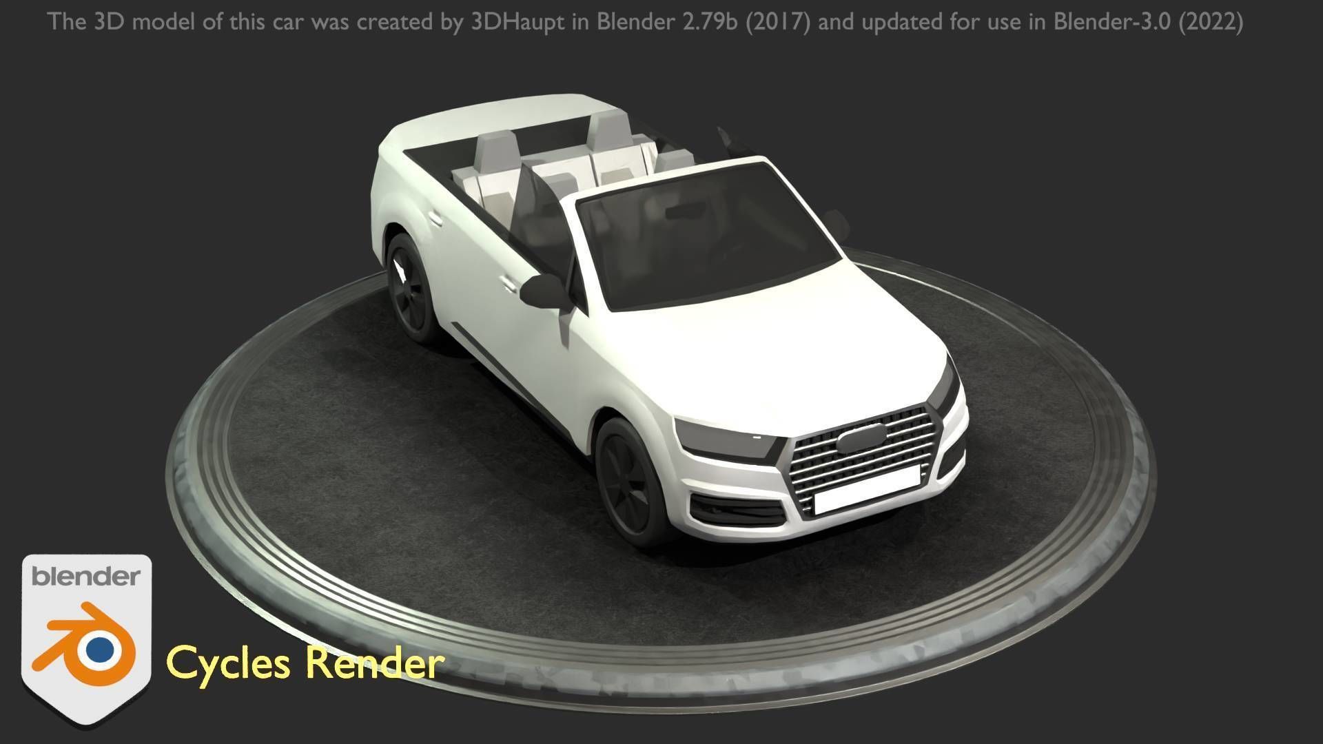 City Car 19 SUV Cabrio Open Type-B White Low-poly 3D model_82