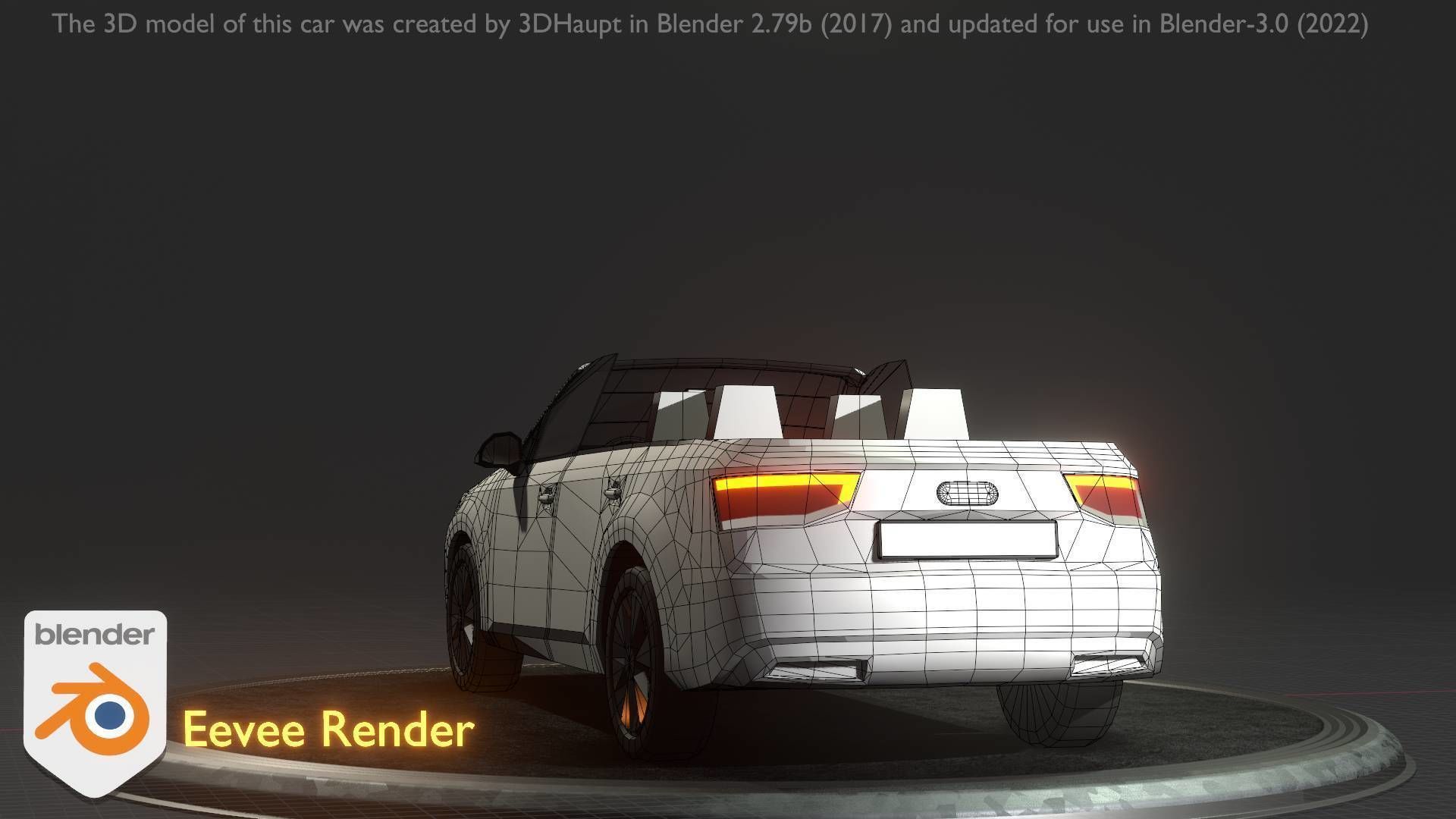 City Car 19 SUV Cabrio Open Type-B White Low-poly 3D model_22