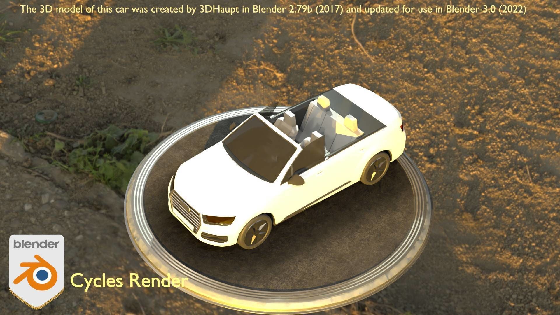 City Car 19 SUV Cabrio Open Type-B White Low-poly 3D model_100