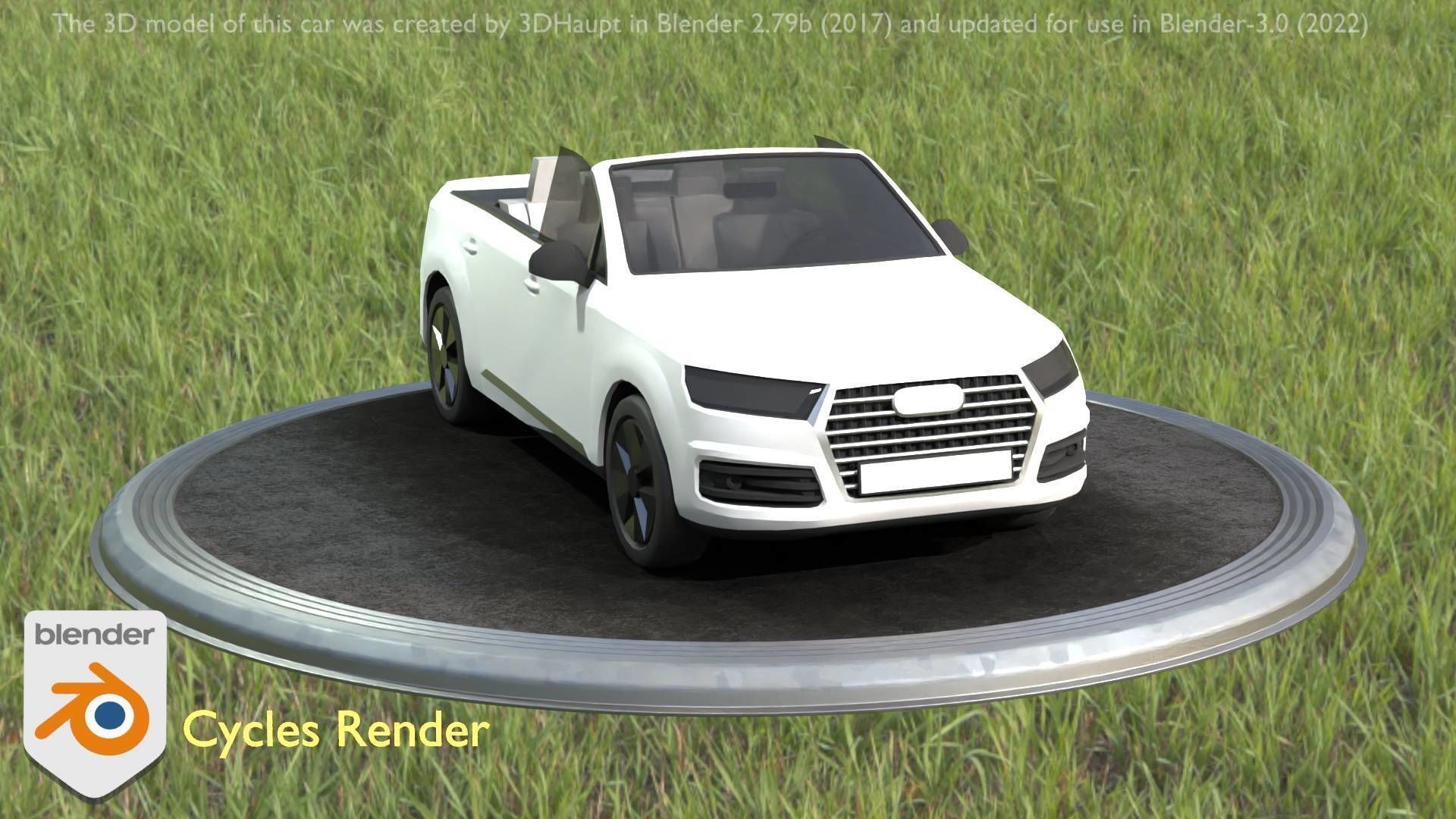 City Car 19 SUV Cabrio Open Type-B White Low-poly 3D model_70
