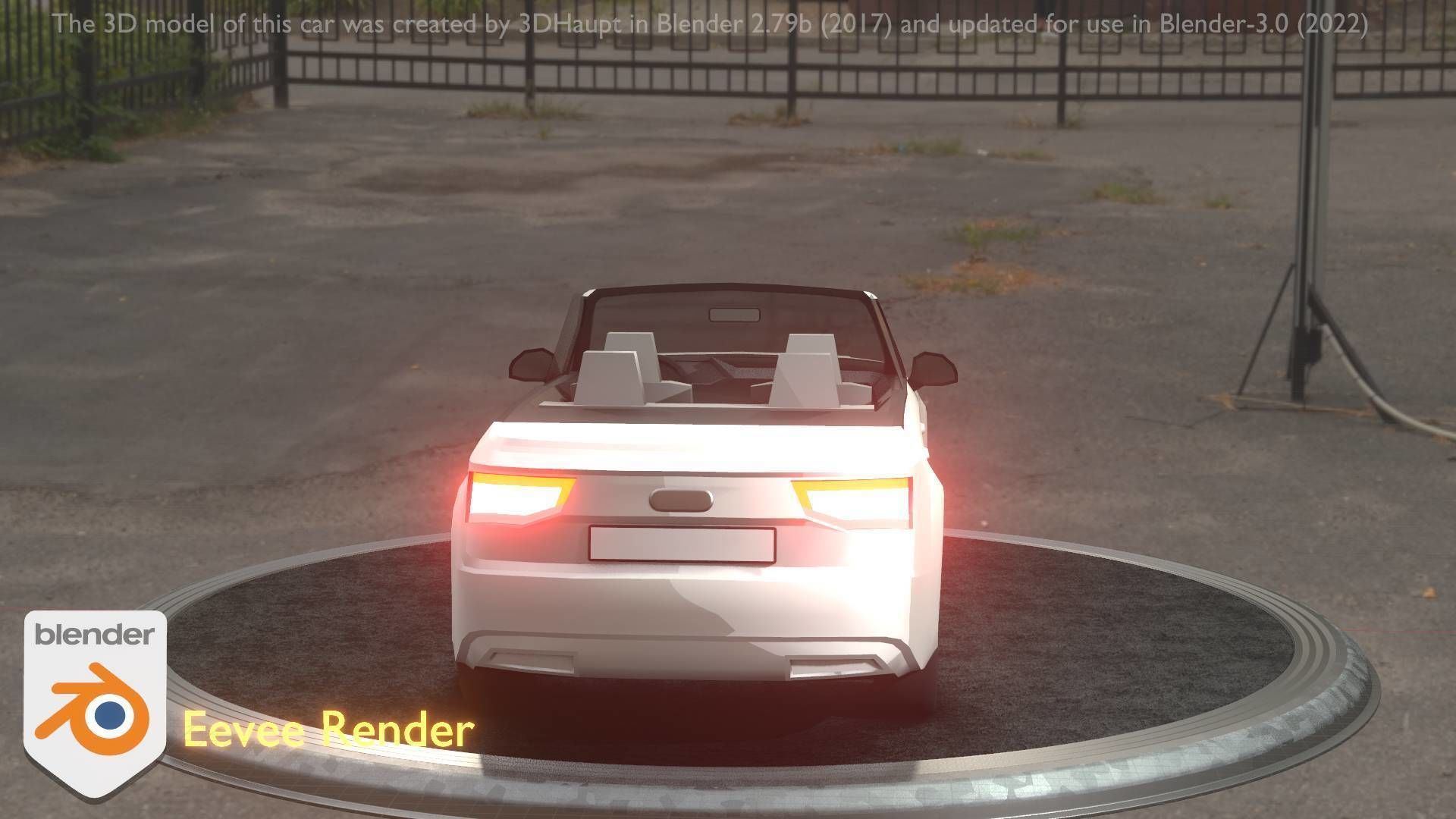 City Car 19 SUV Cabrio Open Type-B White Low-poly 3D model_60