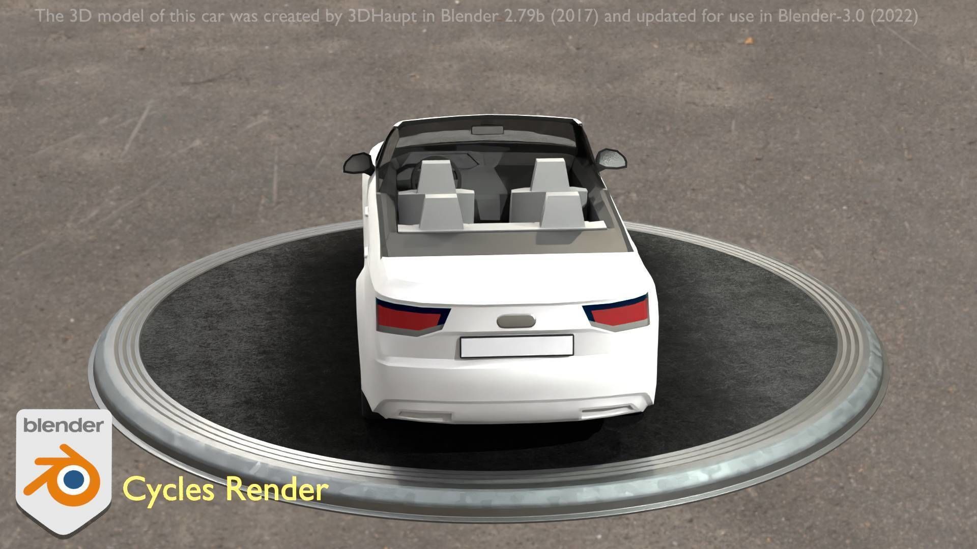 City Car 19 SUV Cabrio Open Type-B White Low-poly 3D model_50