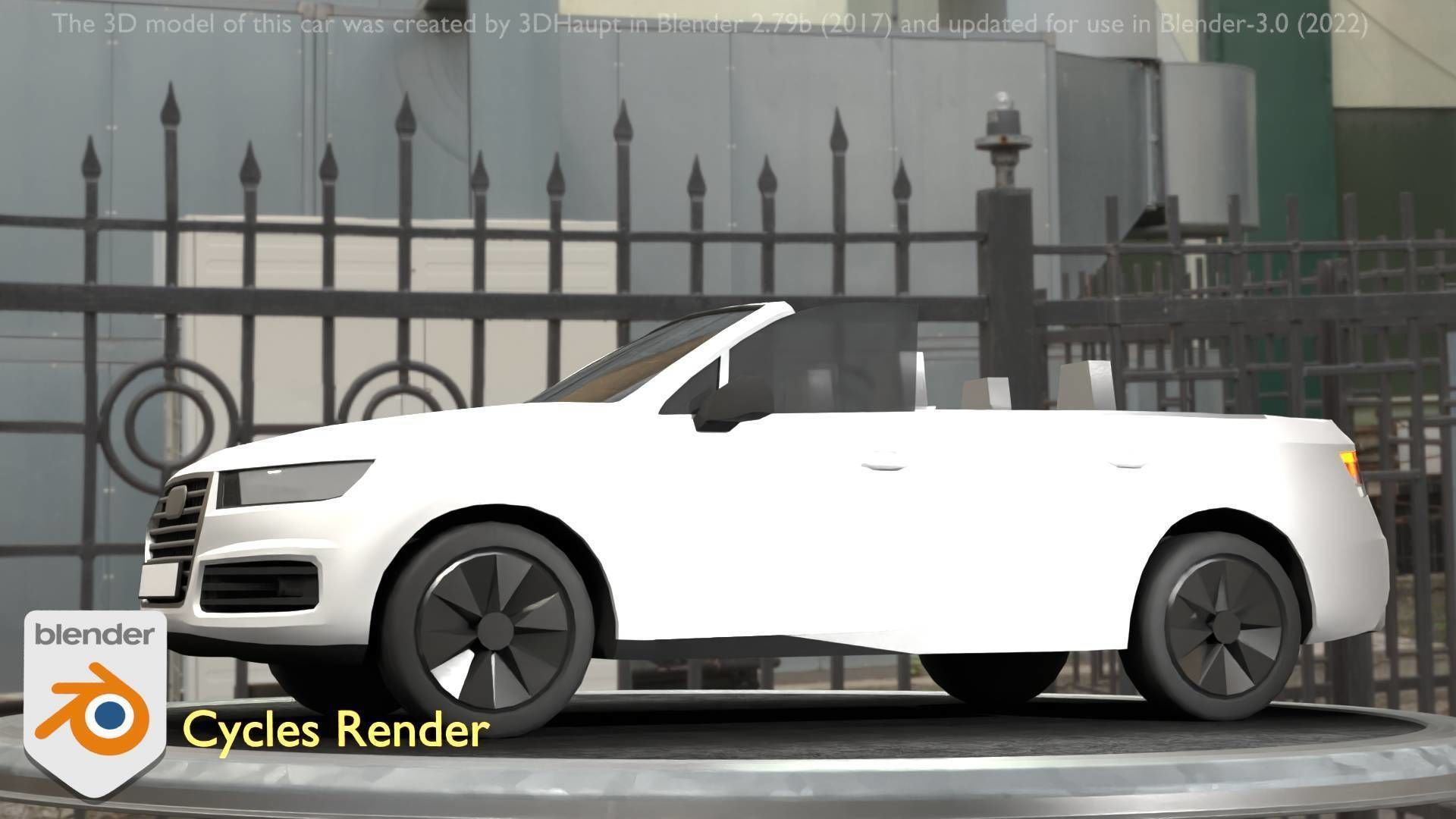 City Car 19 SUV Cabrio Open Type-B White Low-poly 3D model_67
