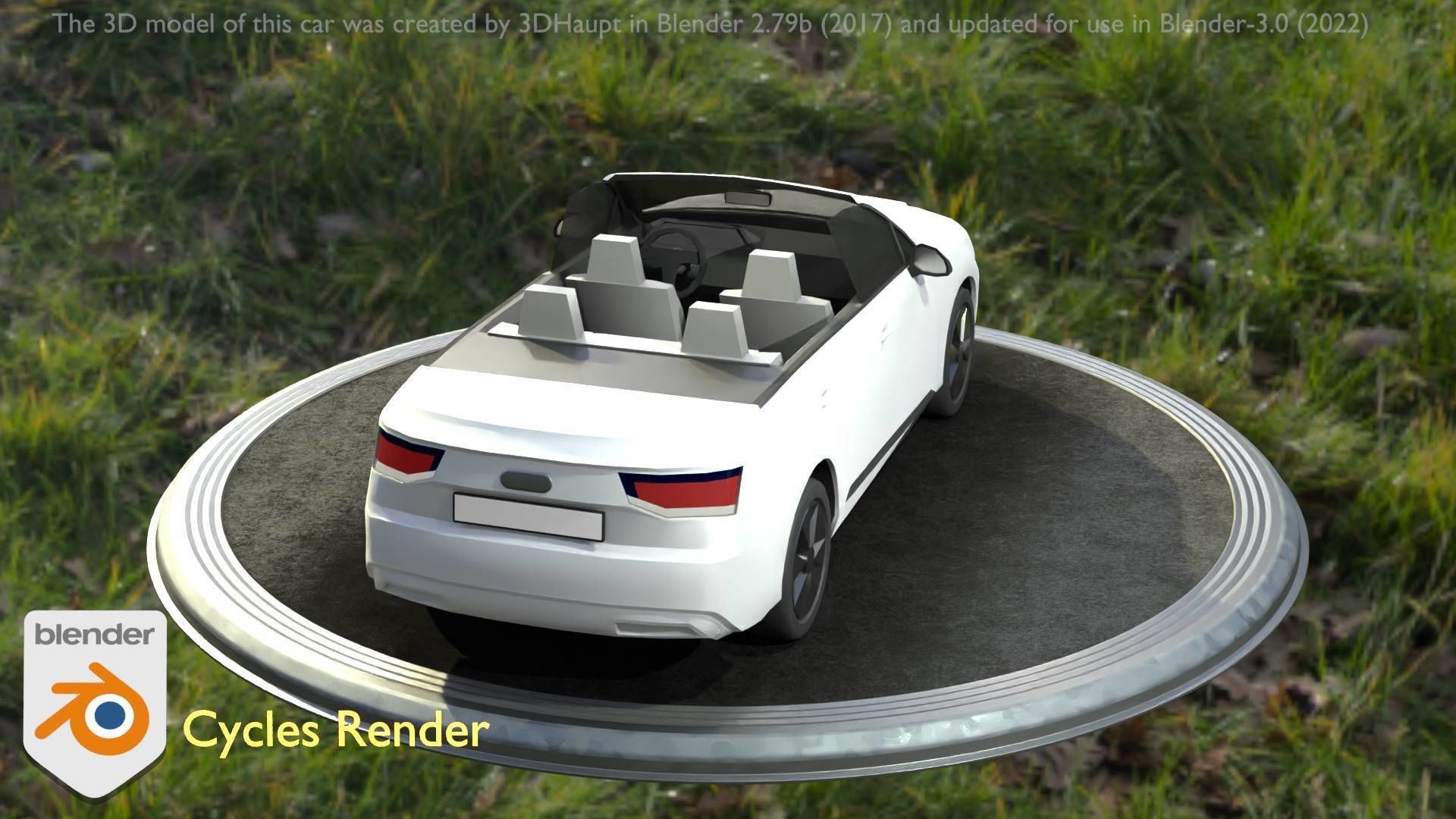 City Car 19 SUV Cabrio Open Type-B White Low-poly 3D model_78