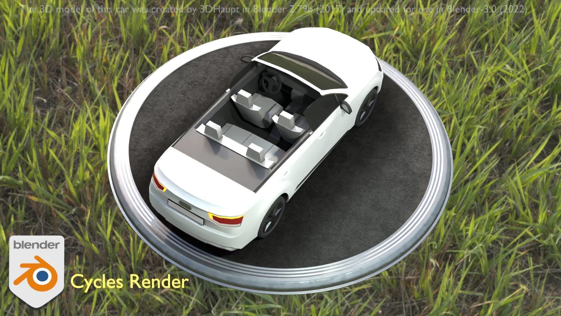 City Car 19 SUV Cabrio Open Type-B White Low-poly 3D model_58