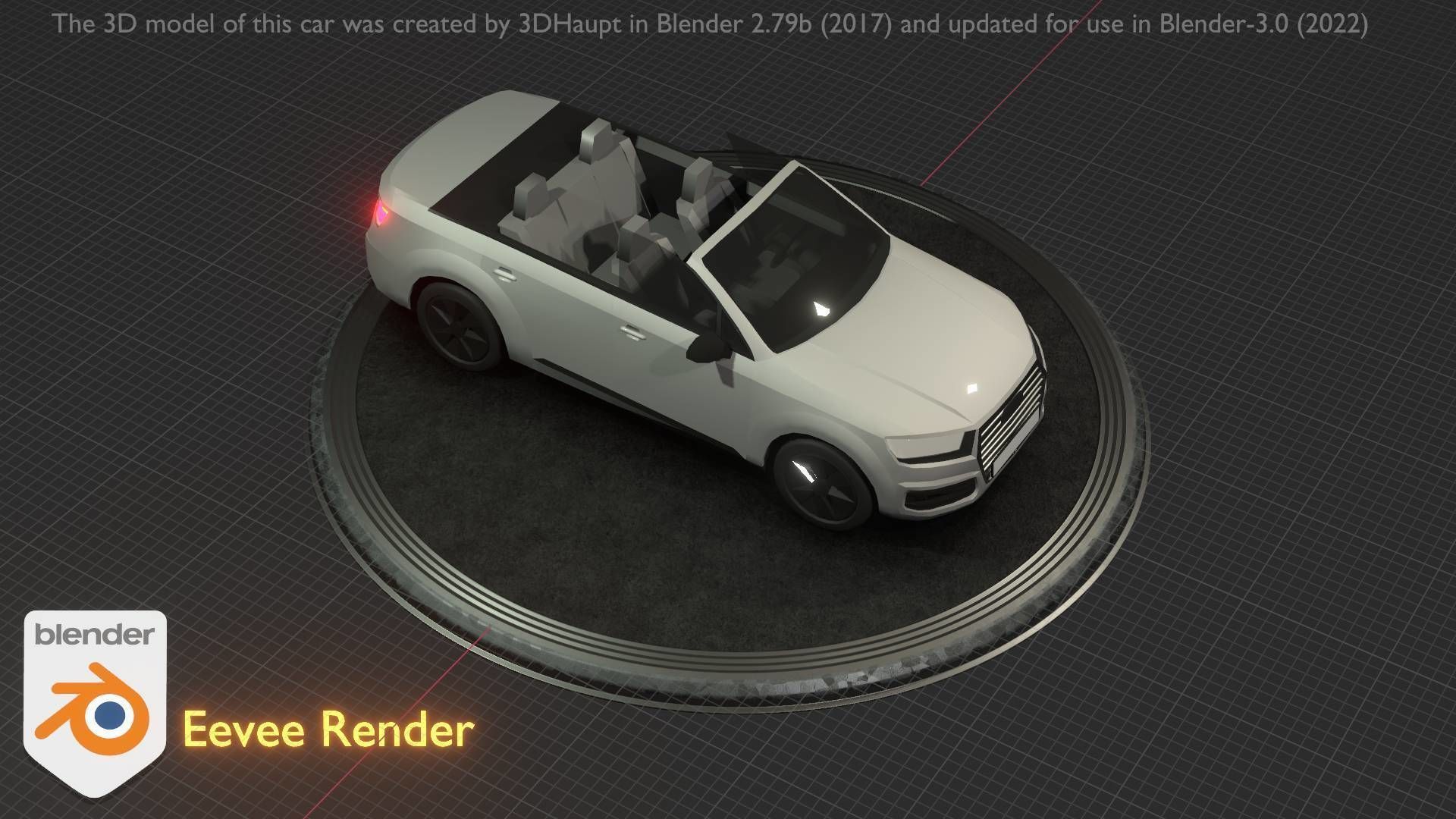 City Car 19 SUV Cabrio Open Type-B White Low-poly 3D model_96