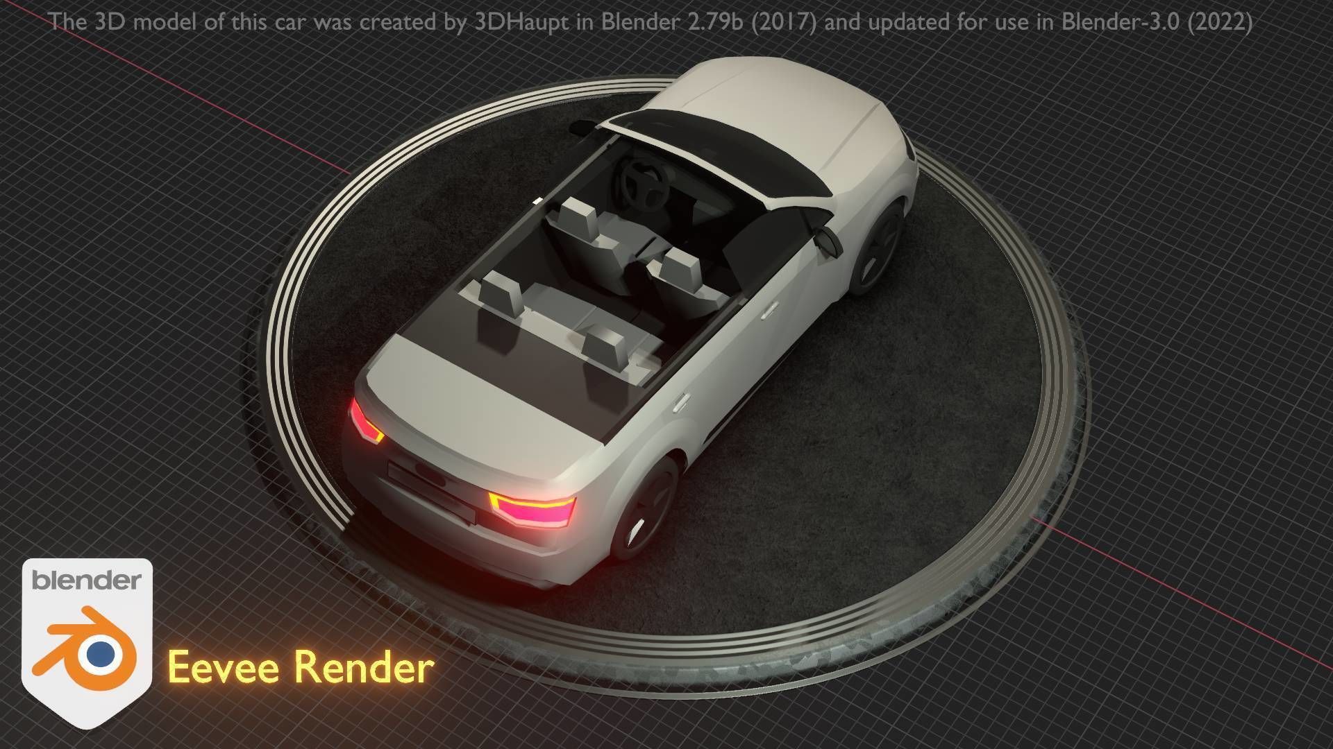 City Car 19 SUV Cabrio Open Type-B White Low-poly 3D model_86