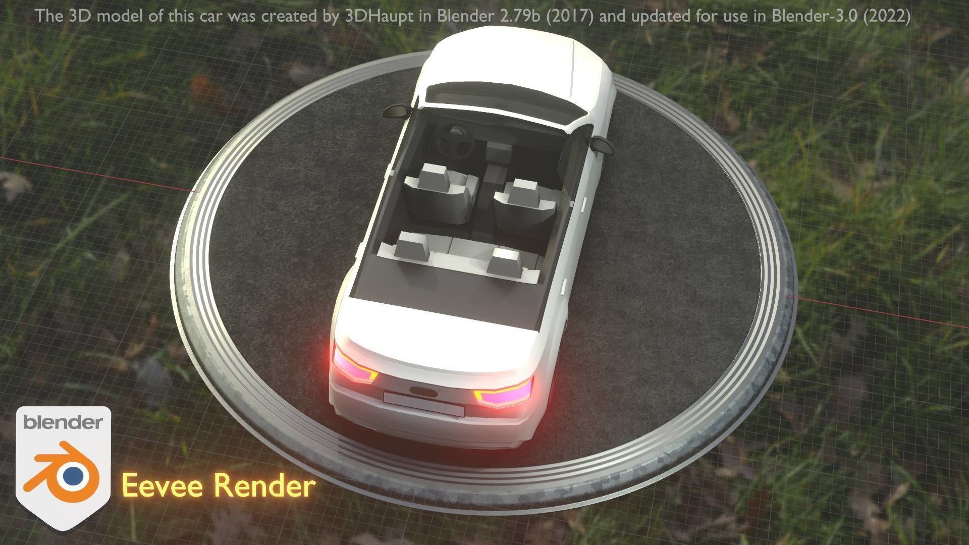 City Car 19 SUV Cabrio Open Type-B White Low-poly 3D model_57