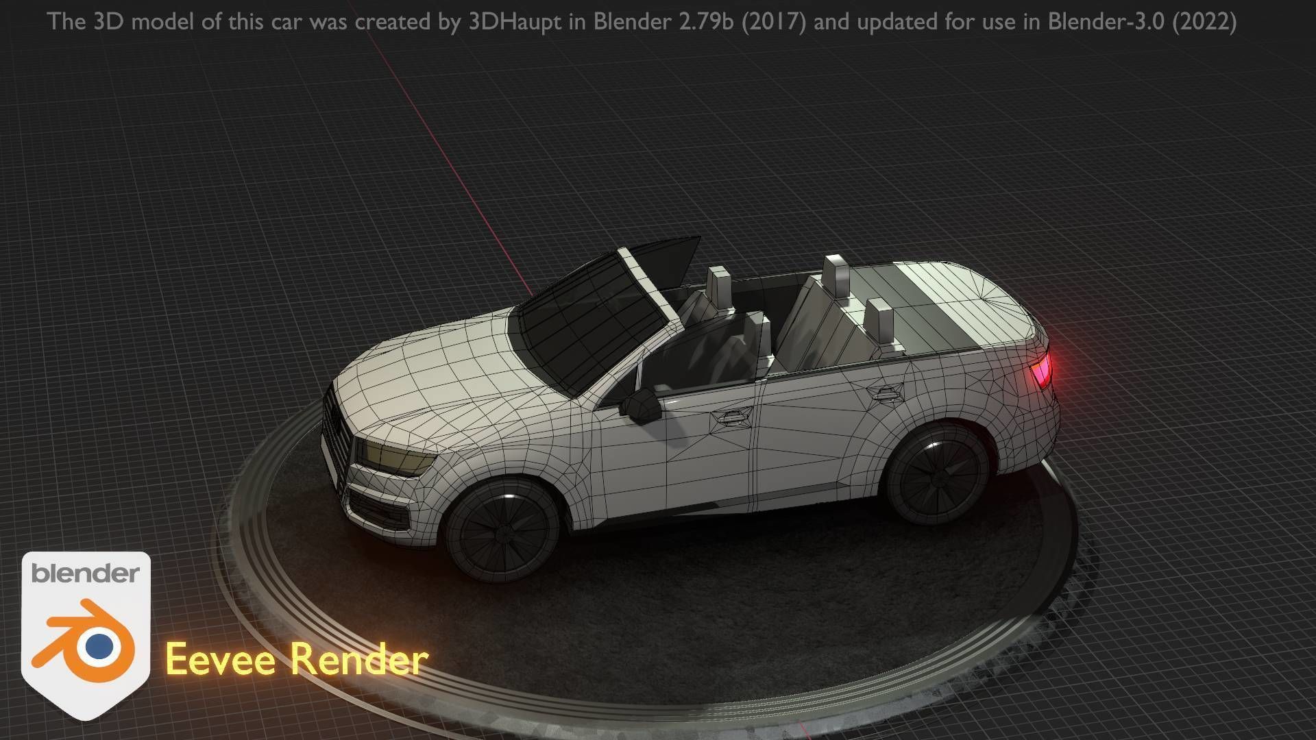 City Car 19 SUV Cabrio Open Type-B White Low-poly 3D model_13