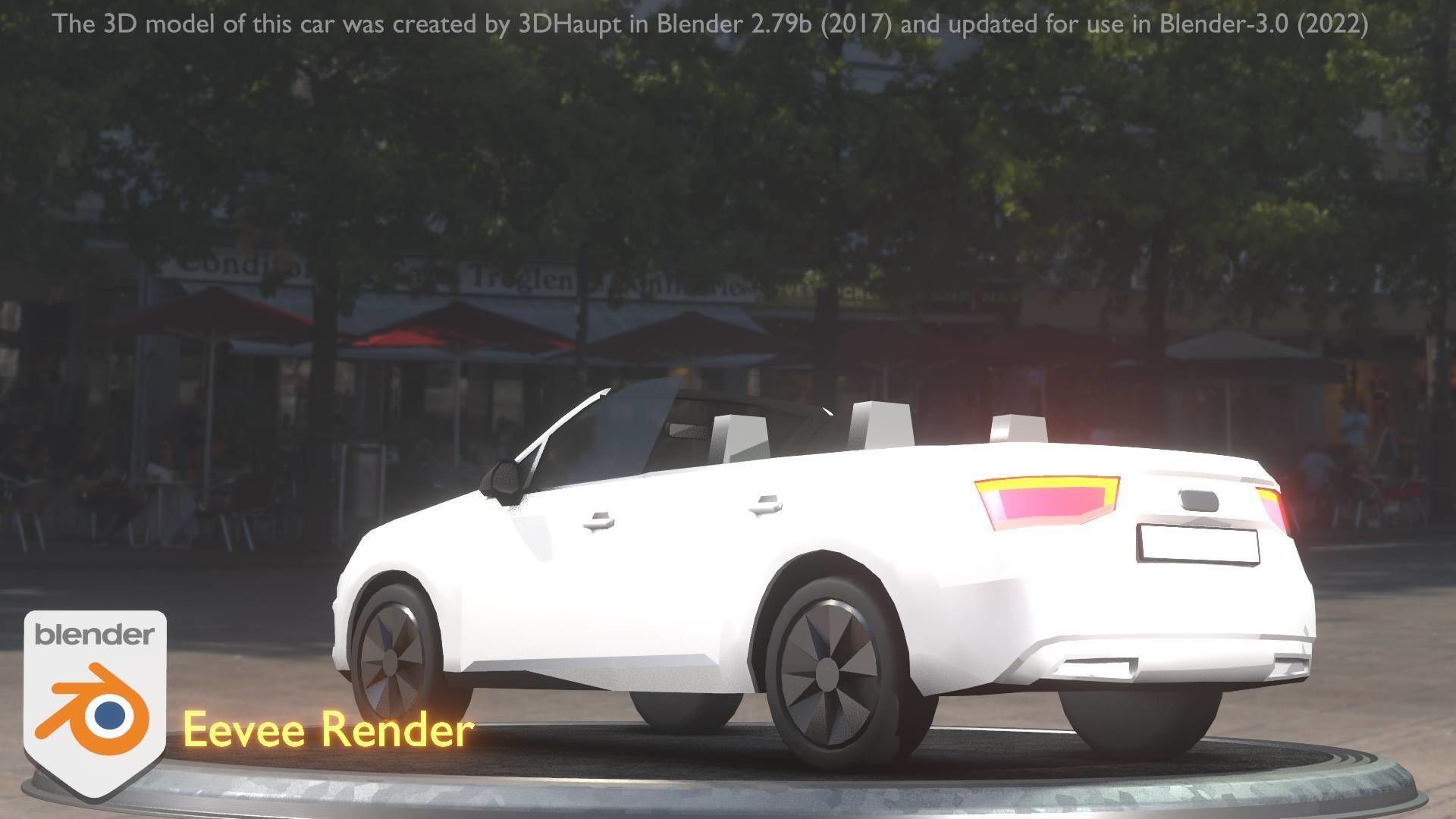 City Car 19 SUV Cabrio Open Type-B White Low-poly 3D model_24