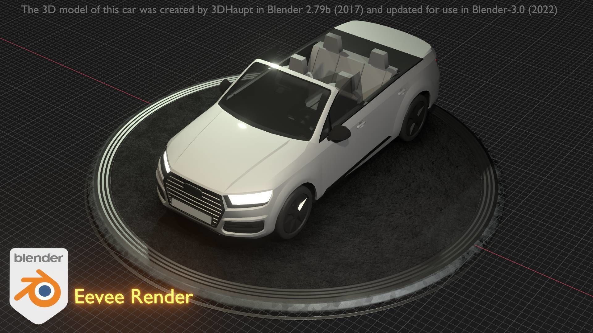 City Car 19 SUV Cabrio Open Type-B White Low-poly 3D model_88